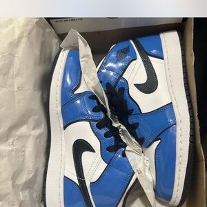 Jordan Blue and White High-Top Sneakers